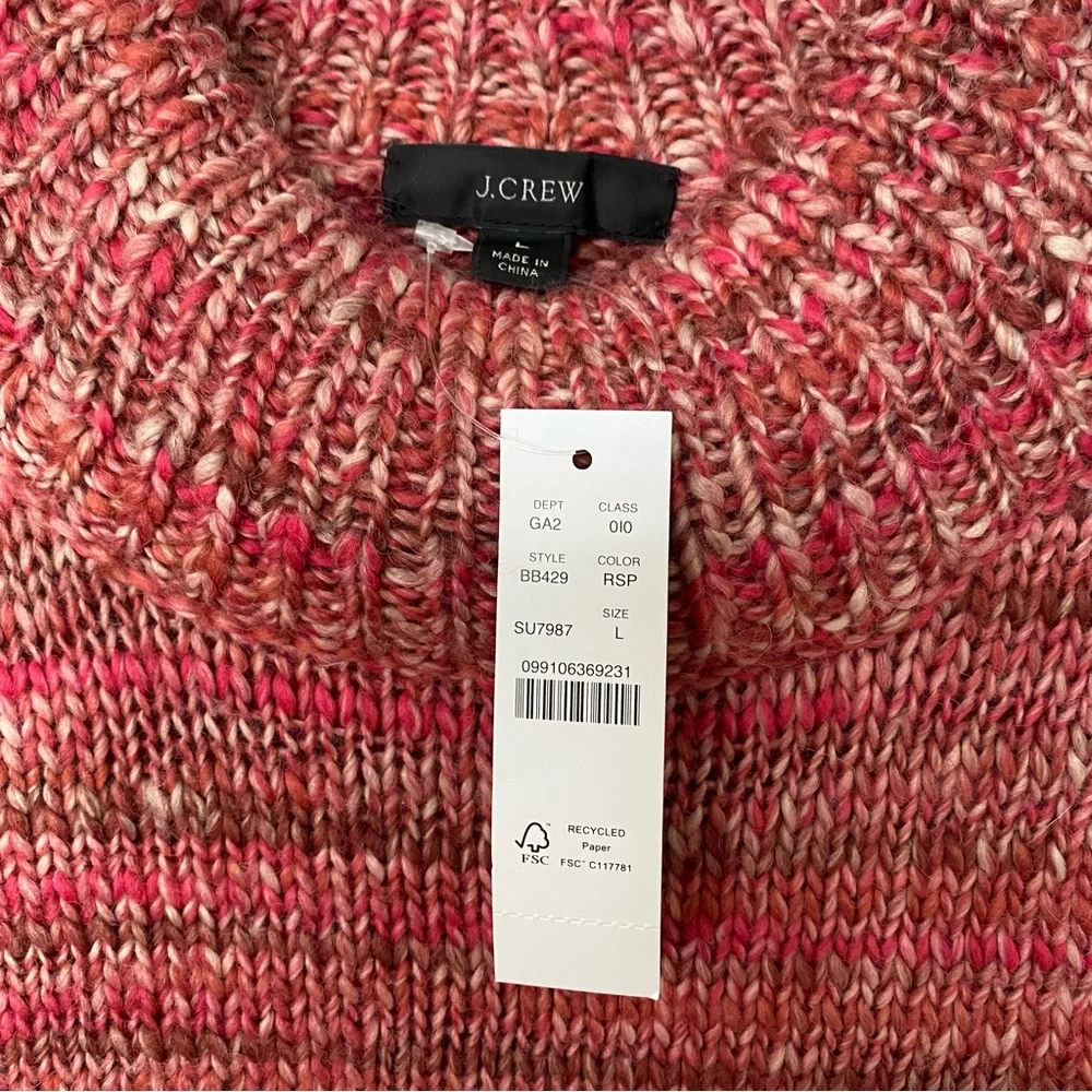 J CREW Space-dyed wool mock neck sweater